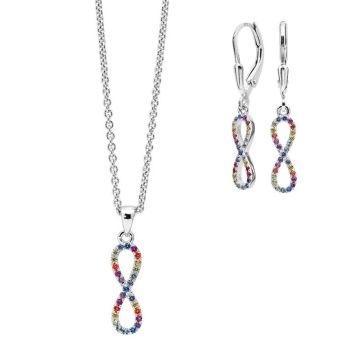 Sølv Infinity Rainbow smykkesæt