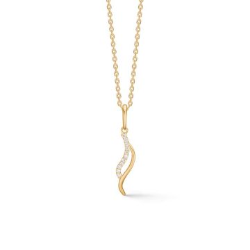 Mads Z Aveline vedhæng i 8 karat guld med cubic zirkonia - uden kæde