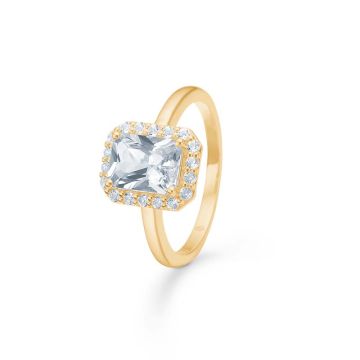 Mads Z Celestial by Medina ring i 8 kt guld med hvid topas