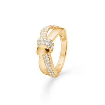 Mads Z Darcy ring i 8 karat guld med cubic zirkonia