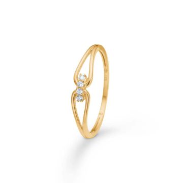 Mads Z Nola ring i 8 karat guld med cubic zirkonia