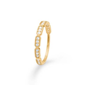 Mads Z Zoe ring i 8 karat guld med cubic zirkonia