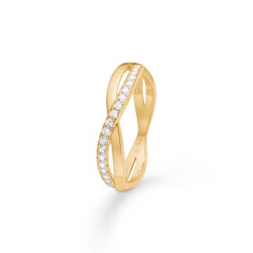 Mads Z Liv ring i 8 karat guld med cubic zirkonia