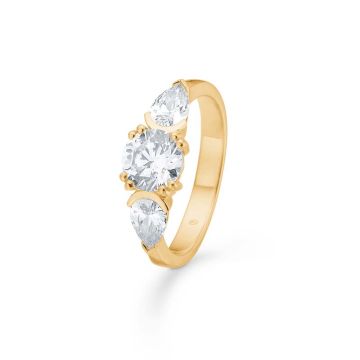 Mads Z Trina ring i 8 kt guld med cubic zirkonia