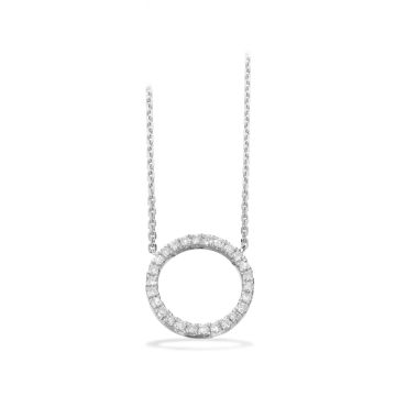 Scrouples cirkel halskæde i 14kt hvidguld med diamanter