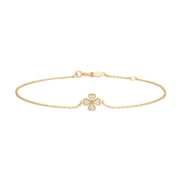 Mads Z Petite Clover armbånd i 8 karat guld med cubic zirkonia