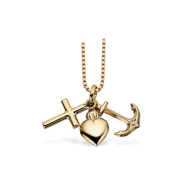 Scrouples tro, håb og kærlighed vedhæng i 14kt guld (uden kæde)