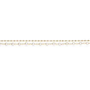 Scrouples dobbeltrækket ankelkæde i forgyldt med perler og kugler