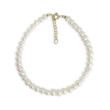 Scrouples perlehalskæde i forgyldt - perler 4-4,5 mm