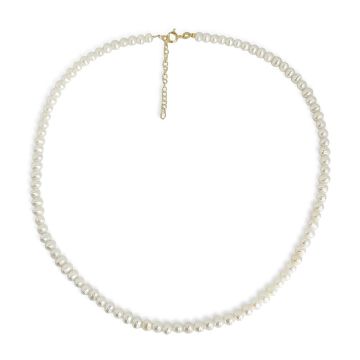 Scrouples perlehalskæde i forgyldt - perler 4-4,5 mm