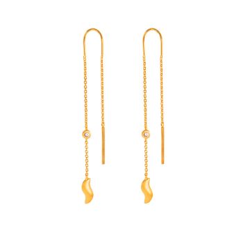 ByBiehl Wave Dangling forgyldte ørekæder