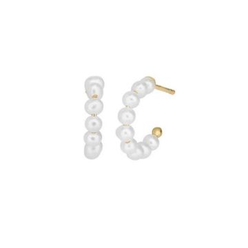 Bybiehl Pearls øreringe lille størrelse i forgyldt, Ø 14 mm