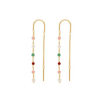 ByBiehl Scarlett ørehængere colors i forgyldt med ferskvandsperle og krystal