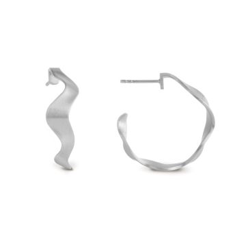 ByBiehl Wave Hoop Grande øreringe i sølv