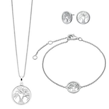 Sølv Livets træ smykkesæt