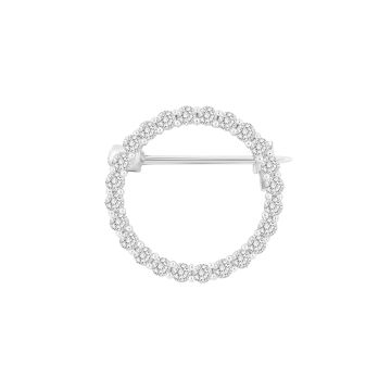 Joanli Nor ObiNor cirkel broche i sølv med zirkon Ø20