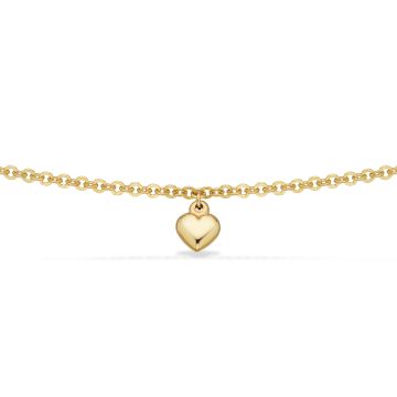 Scrouples armbånd hjerte 14+2 cm i 8 kt guld