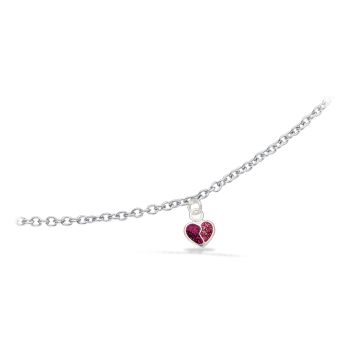 Scrouples børnearmbånd i sølv med pink cubic zirkonia i hjertevedhæng