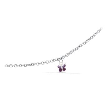 Scrouples børnearmbånd i sølv med lilla cubic zirkonia i sommerfugl