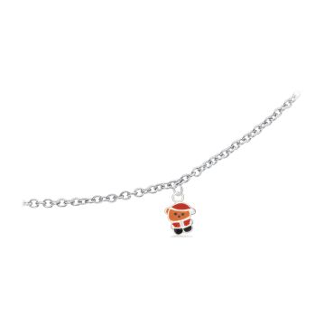 Scrouples børnearmbånd i sølv med julebamse