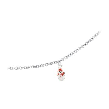 Scrouples børnearmbånd i sølv med snemand