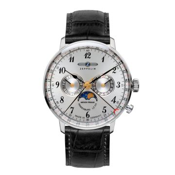 Zeppelin LZ 129 Hindenburg Moonphase herreur i stål -Ø40