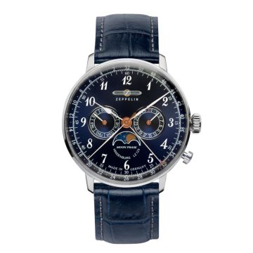 Zeppelin LZ 129 Hindenburg Moonphase herreur i stål -Ø40