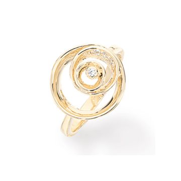 Scrouples 8kt guld cirkel ring med cubic zirkoner