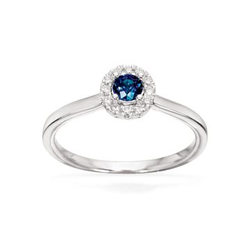 Scrouples roset ring i 14kt hvidguld med safir og diamanter