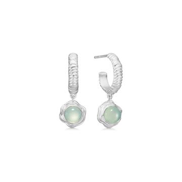 Studio Z Endless Waves øreringe i sølv med grøn cubic zirkonia