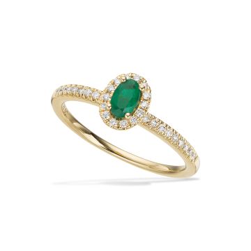 Diana roset ring i 14 kt guld med brillanter