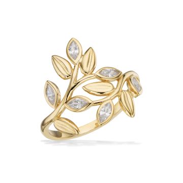 Scrouples ring i 8 kt guld med cubic zirkonia