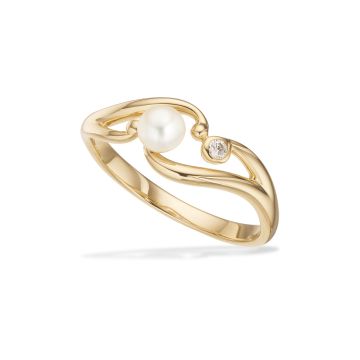 Scrouples ring g i 8 kt guld med cubic zirkonia