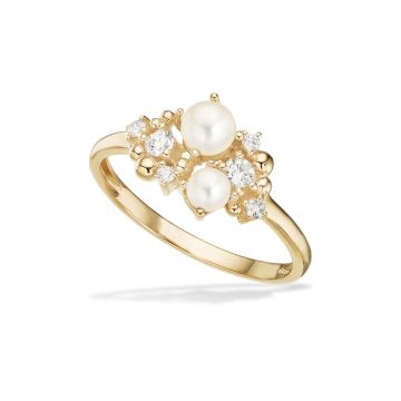 Scrouples ring g i 8 kt guld med cubic zirkonia