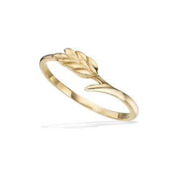 Scrouples blad ring i 8 kt guld 