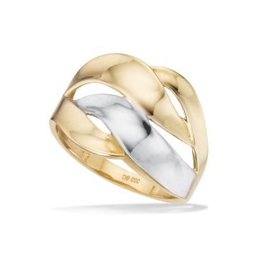 Scrouples ring i 2 farvet 8 karat guld