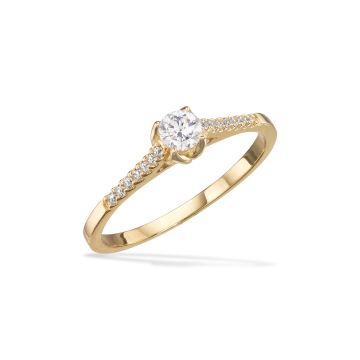 Scrouples ring  i 8 kt guld med cubic zirkonia