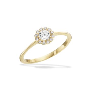 Scrouples ring roset cubic zirkonia i 8 kt guld
