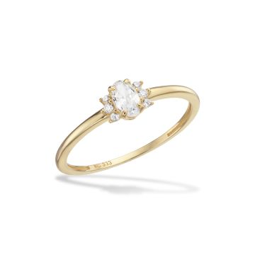 Scrouples ring i 8 kt guld med cubic zirkonia