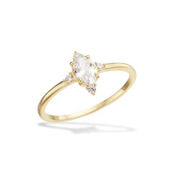 Scrouples ring i 8 kt guld med cubic zirkonia