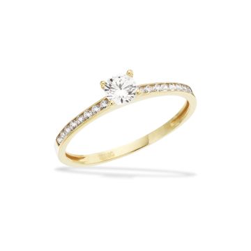 Scrouples ring i 8 kt guld med cubic zirkonia