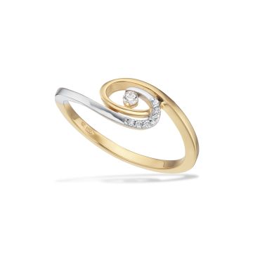 Scrouples ring i 8 kt guld med zirkonia