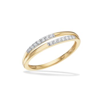 Scrouples ring i 8 kt guld med zirkonia