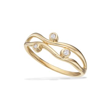 Scrouples ring i 8 kt guld med zirkonia