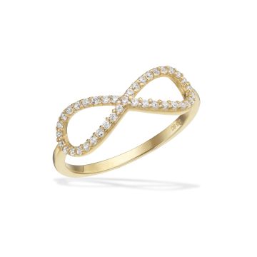 Scrouples ring i 8 kt guld med zirkonia