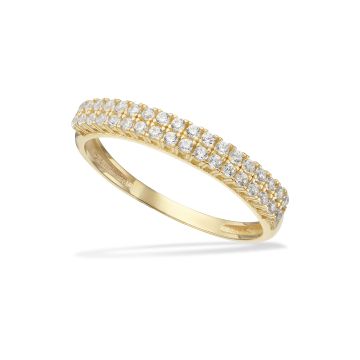 Scrouples ring i 8 kt guld med zirkonia