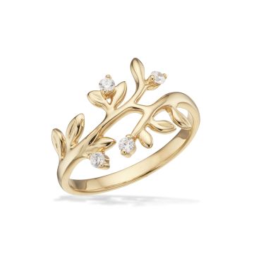 Scrouples ring i 8 kt guld med zirkonia