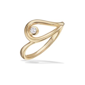Scrouples ring i 8 kt guld med zirkonia