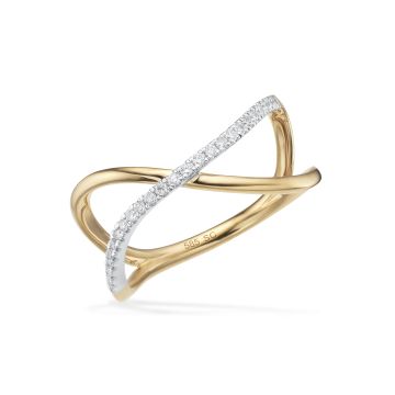 Scrouples ring i 14 kt guld med brillanter - i alt 0,13ct W/SI