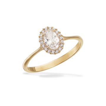 Scrouples roset ring i 8 kt guld med zirkonia